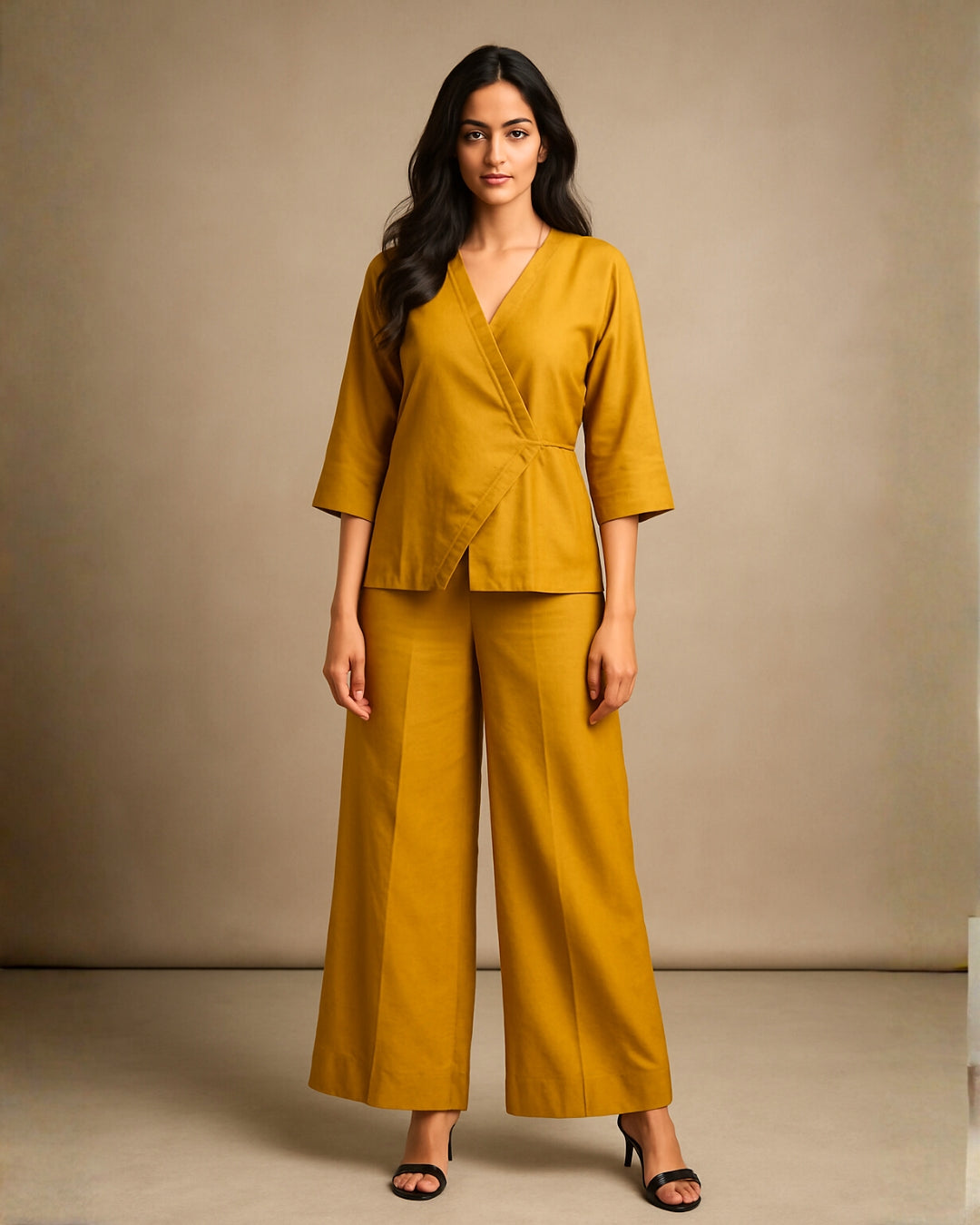 Yellow Cotton Co-ord Set for Women