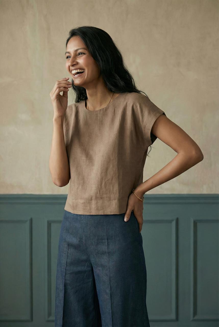 Light Brown KIMONO TOP