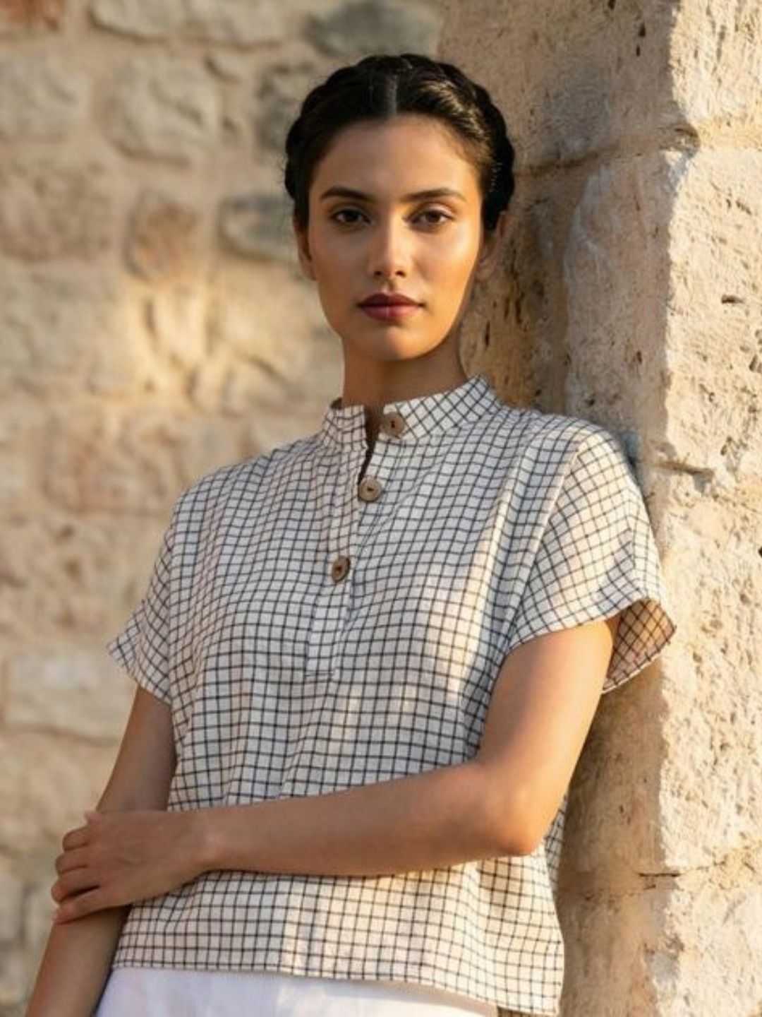 Kimono top with chinese collarBT01