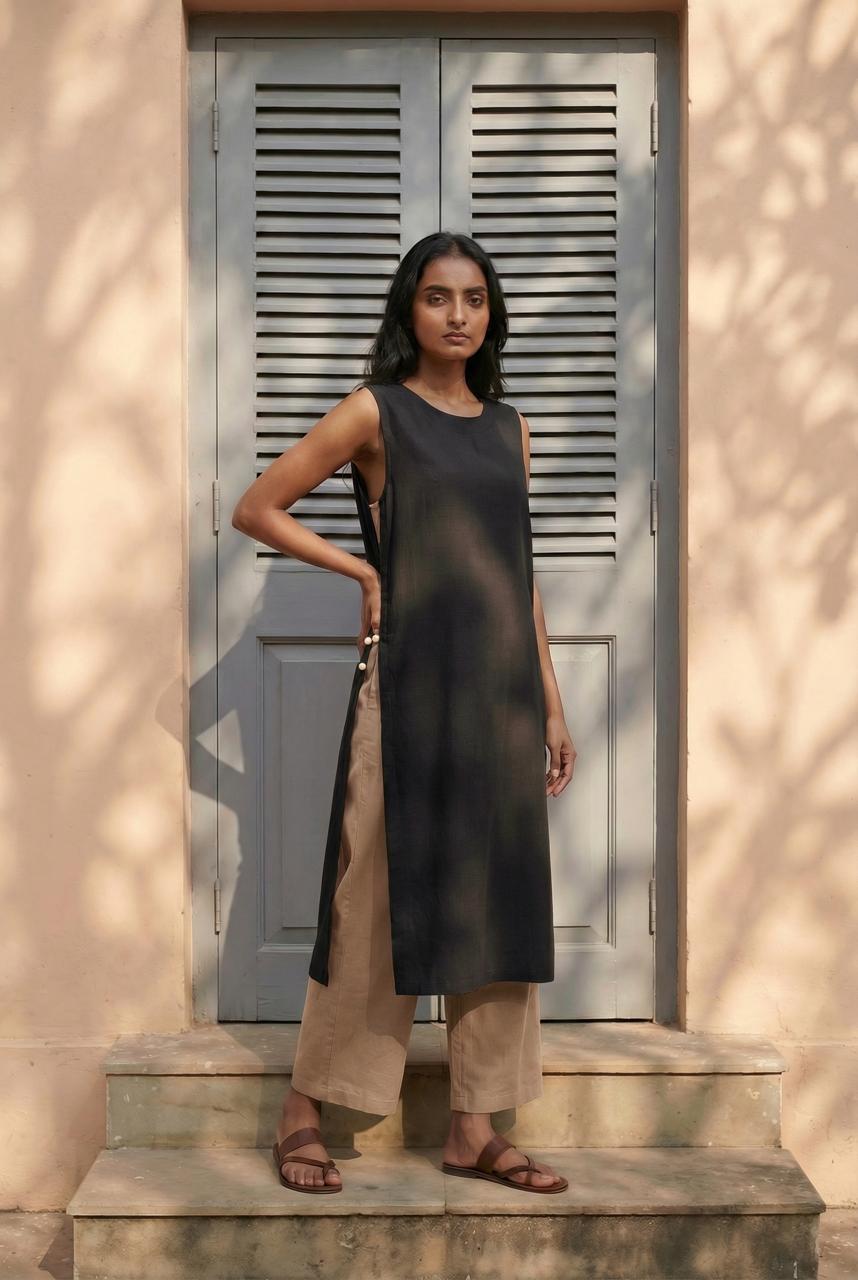 Kurta with side pearlBT45