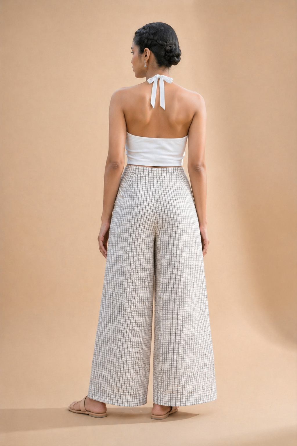 White & Blue Straight pants