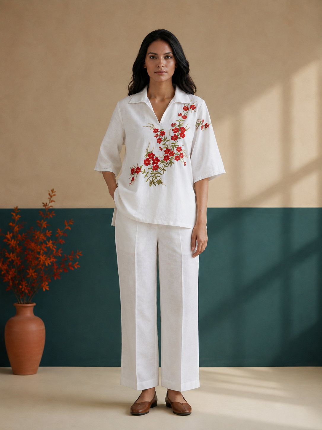White Long Kimono Top