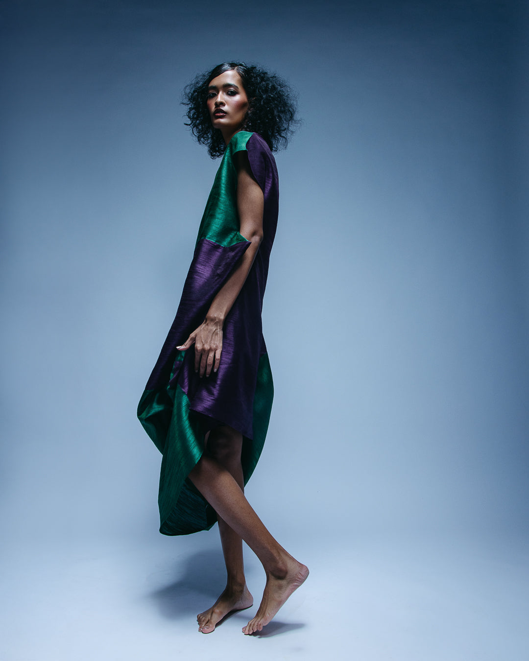 Wine & Green Zero Waste Dress