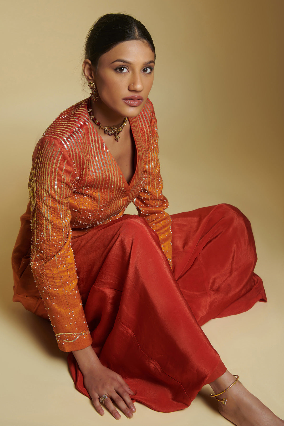 Raw Silk Ombre Lehenga Jacket Set