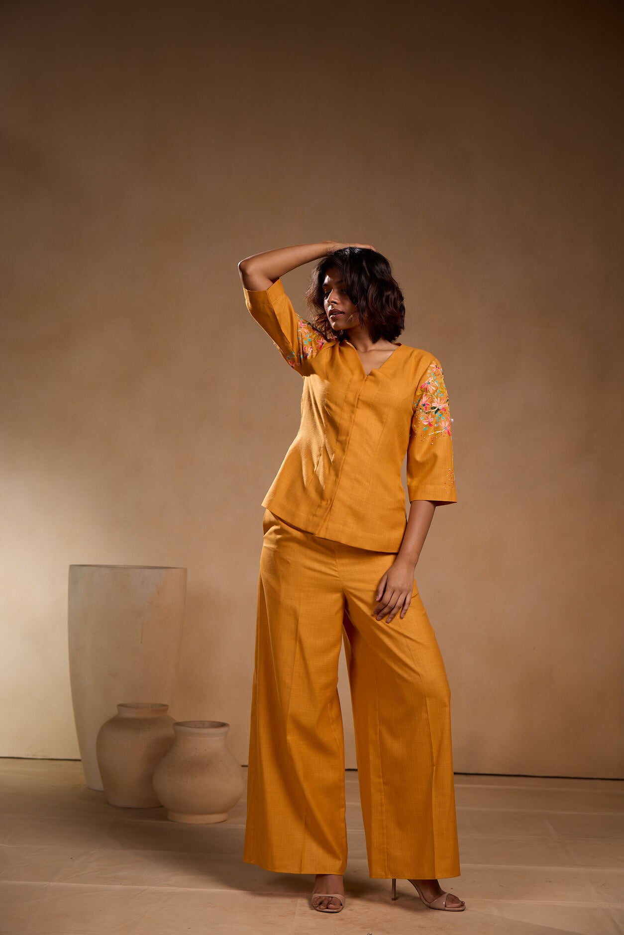 Painted sleeves top with Pant Set
