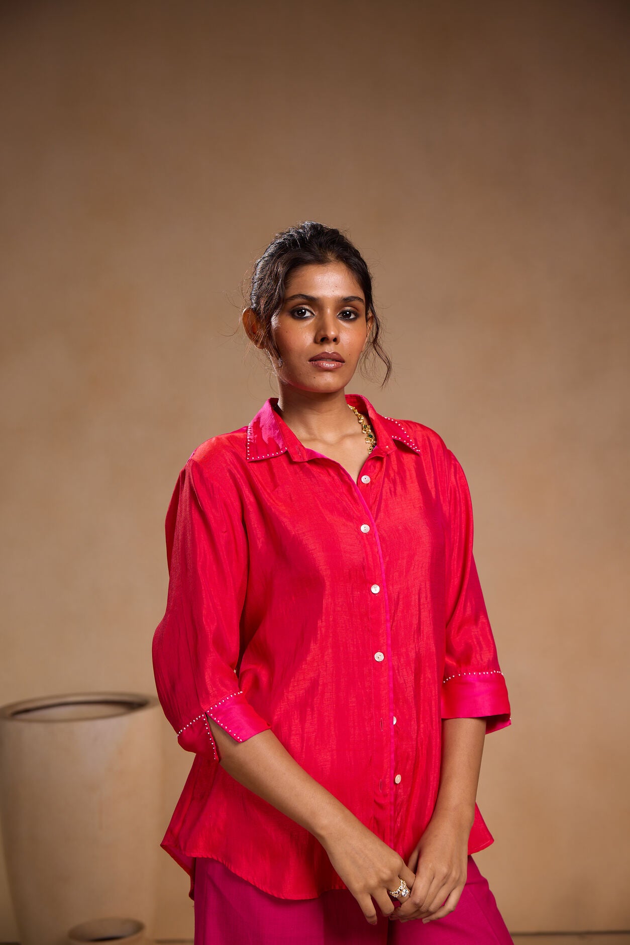 Pink Soft Silk Shirt