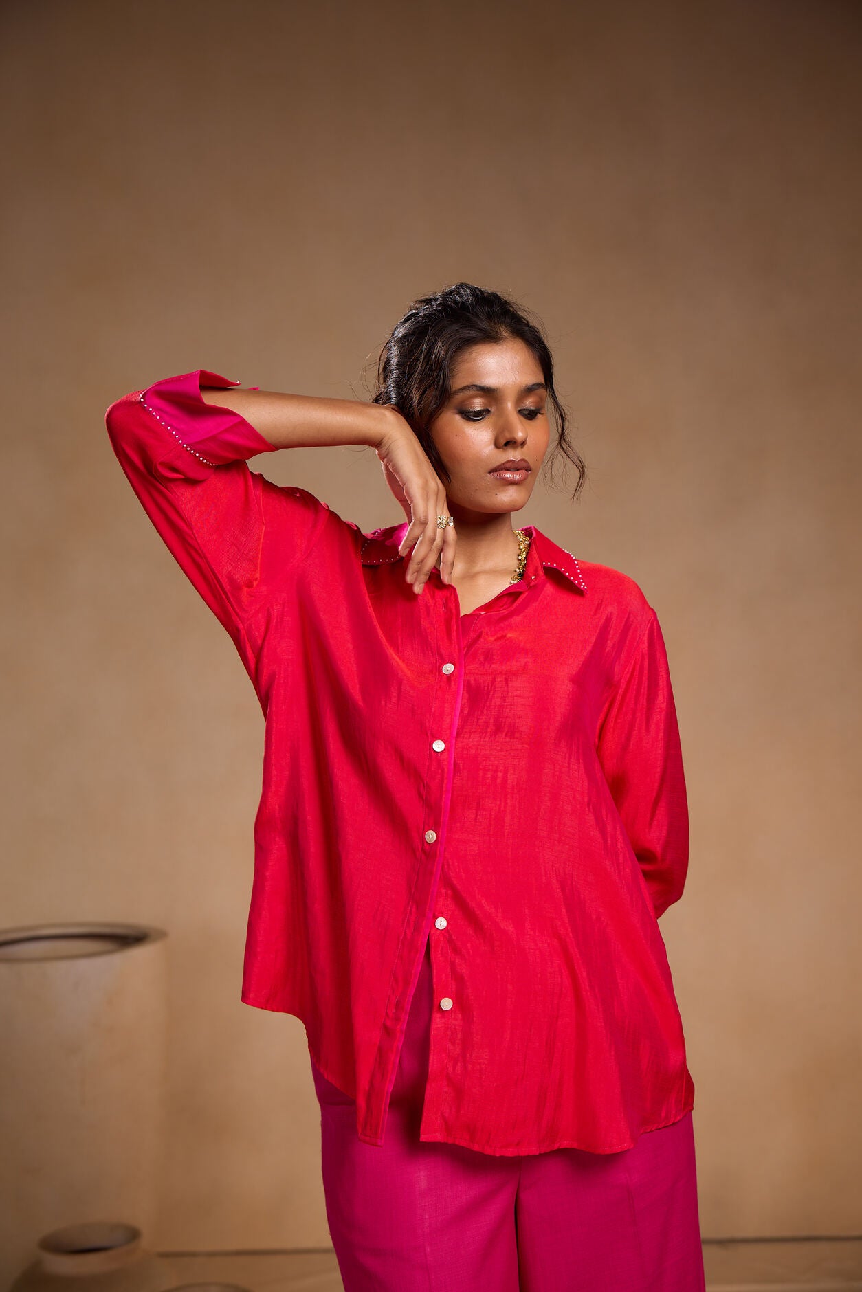 Pink Soft Silk Shirt