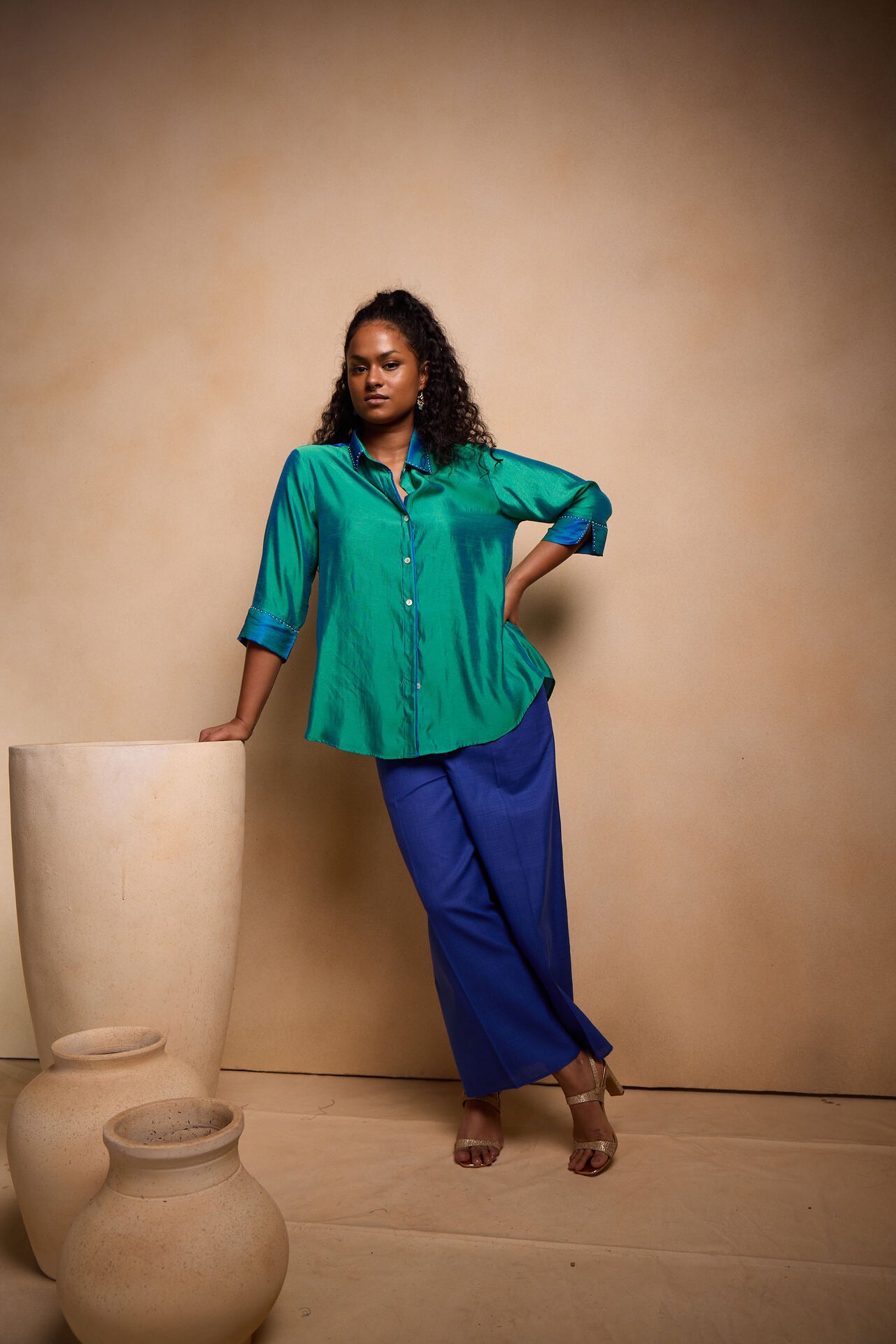 Blue Soft Silk Shirt