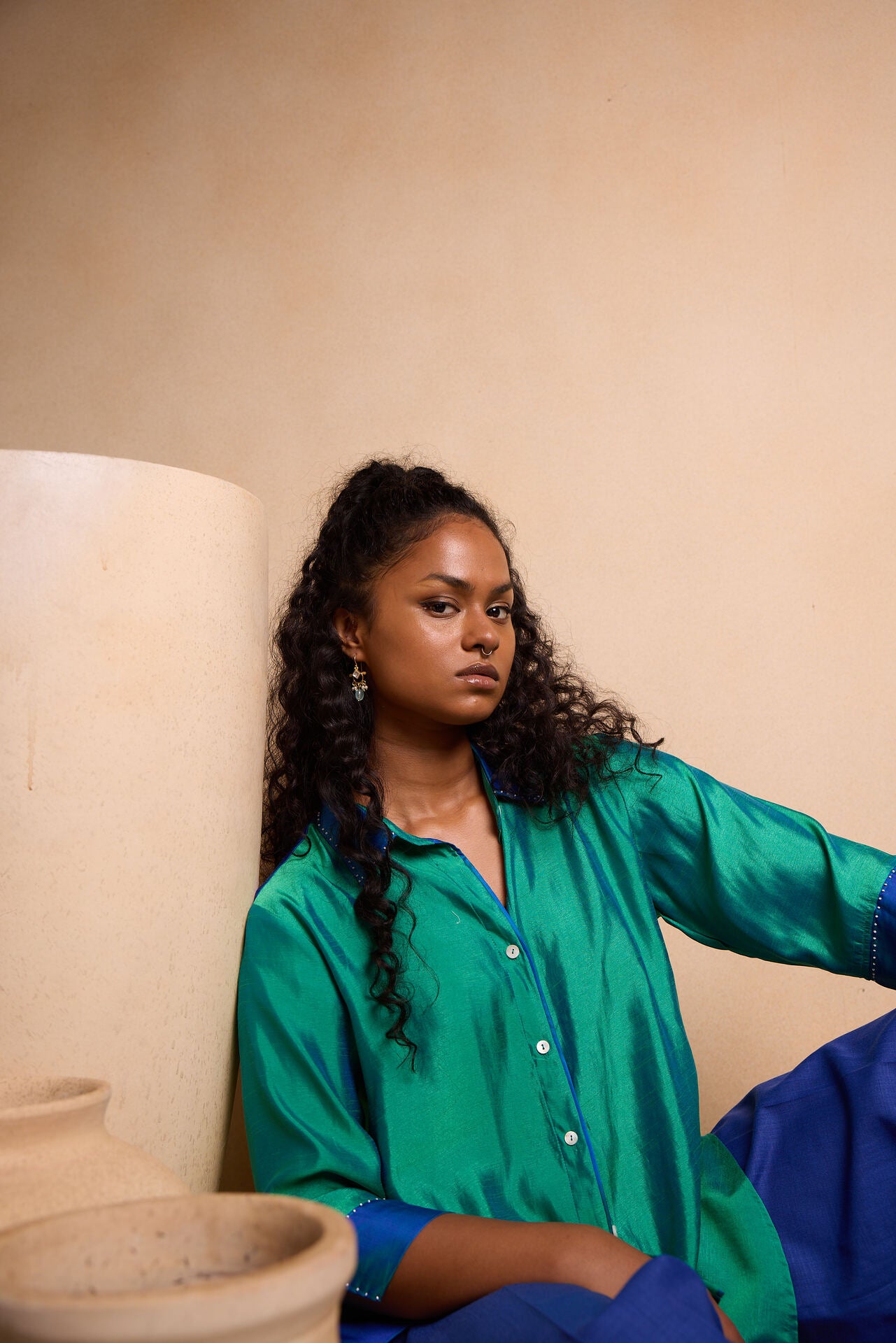 Blue Soft Silk Shirt
