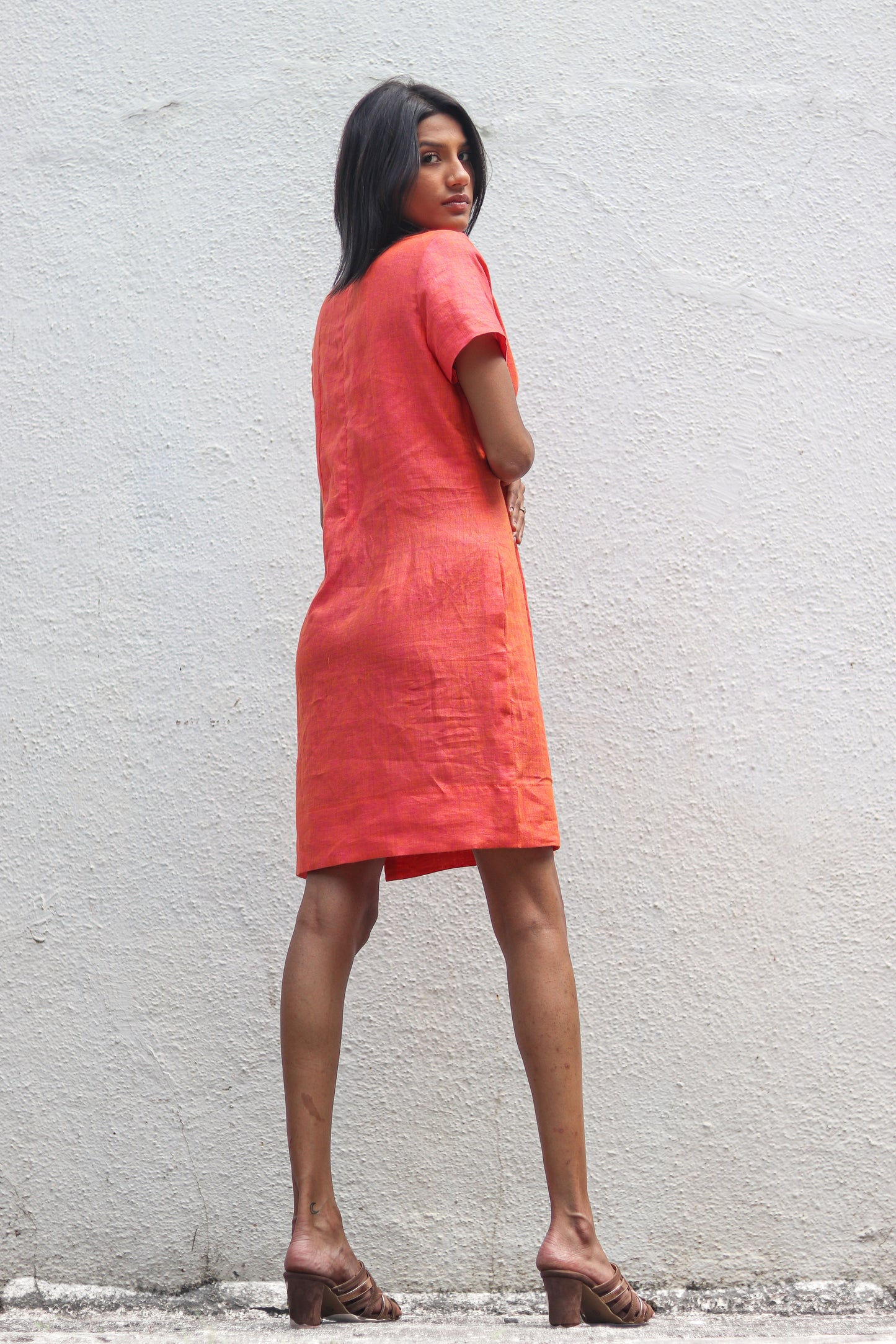 Linen sheath dress