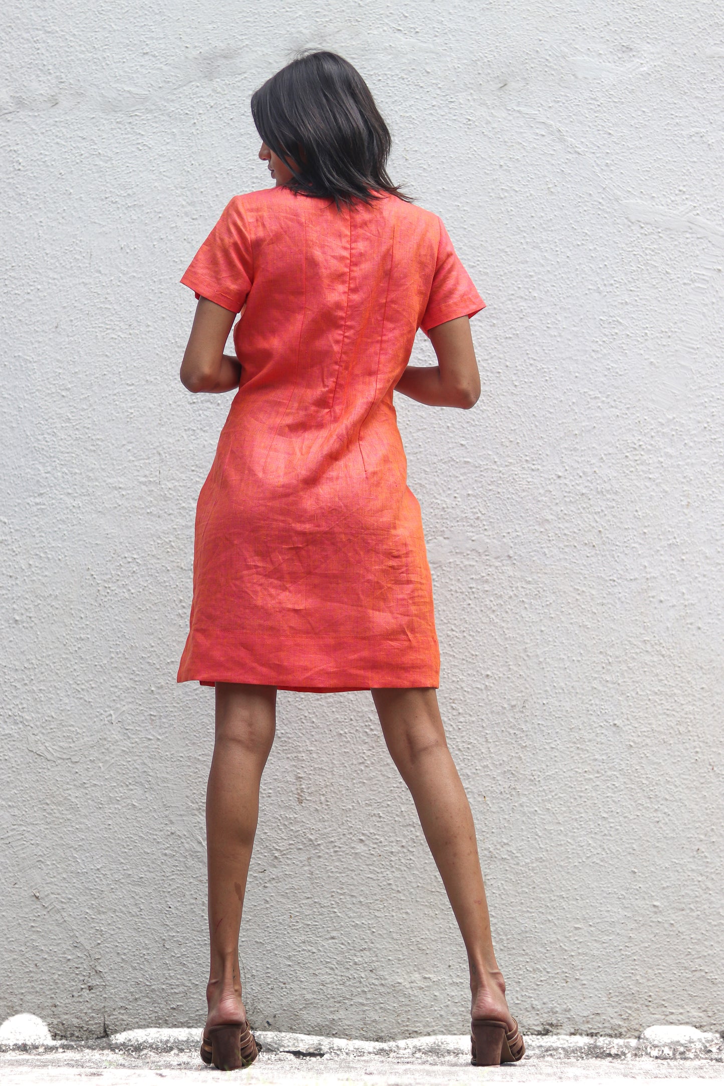 Linen sheath dress