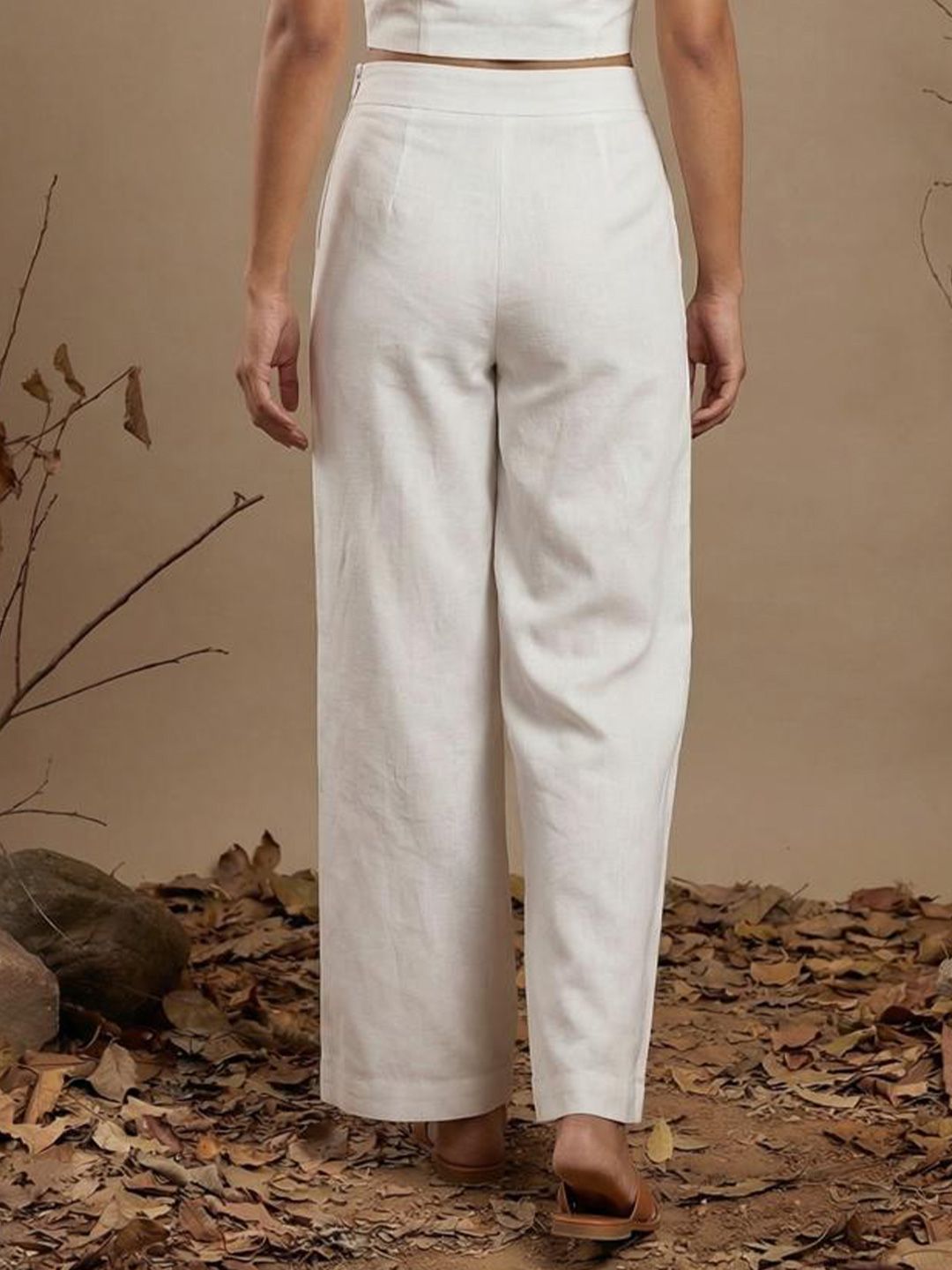 White Blue Straight pants