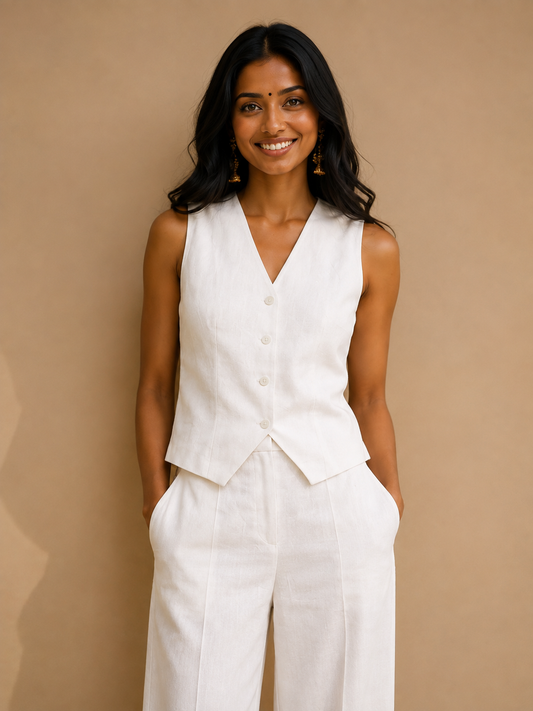White Structured vest