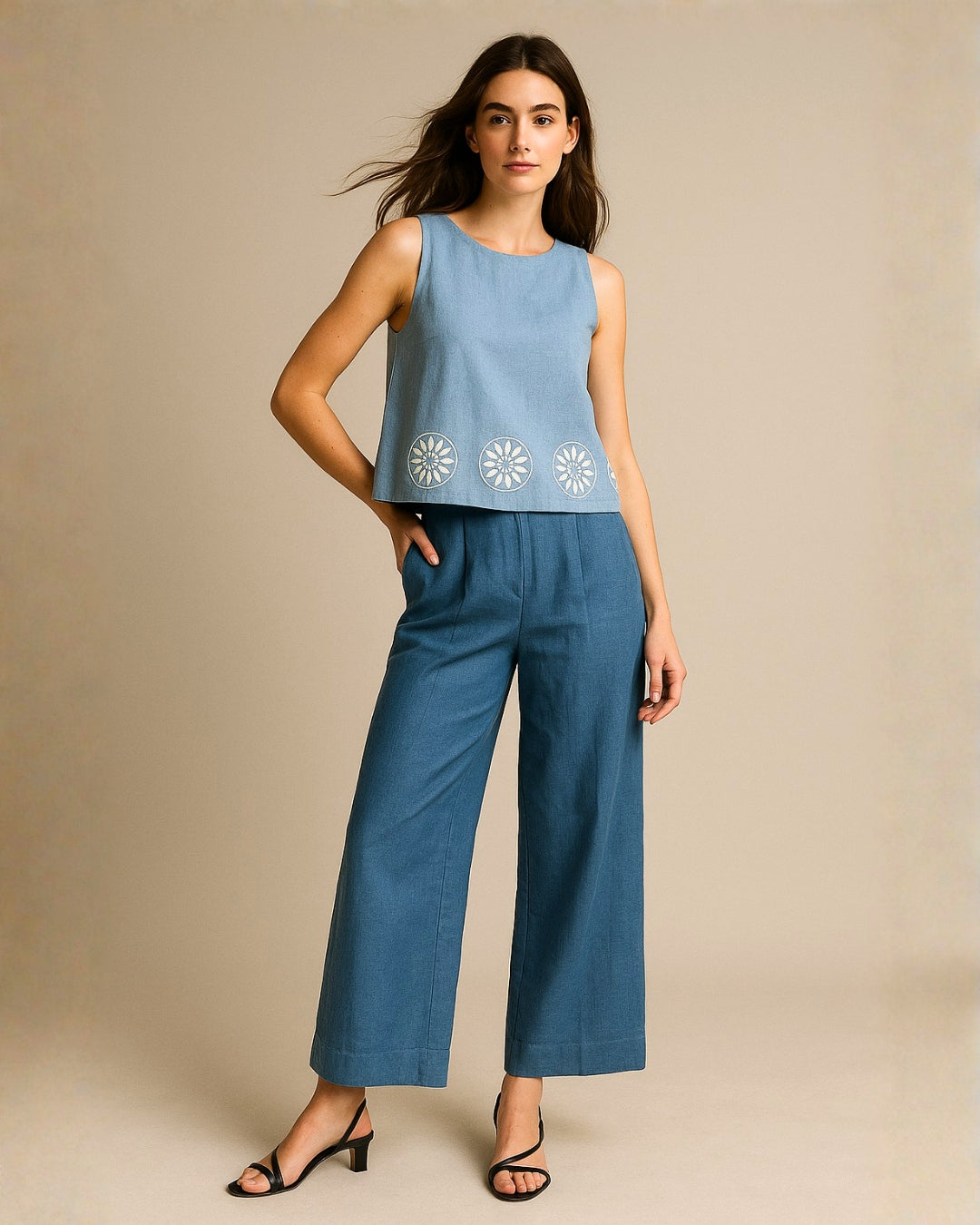 Light Blue Top with Dark Blue Pant – Stylish Co-ord Set