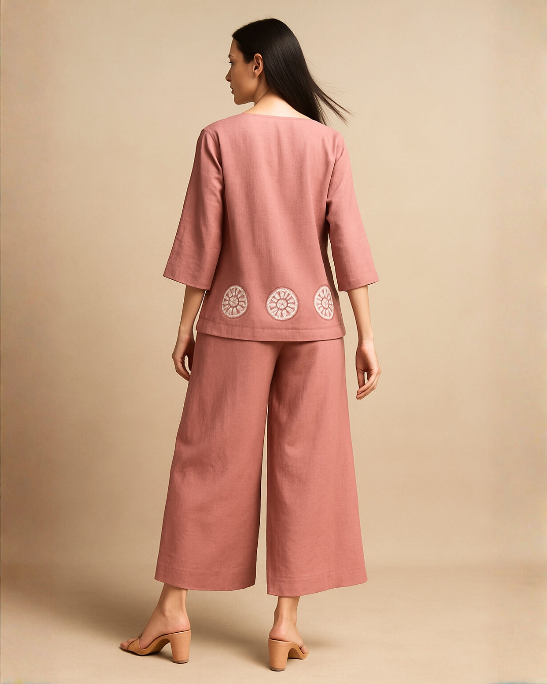 Light Brown Cotton Co-ord Set for Women