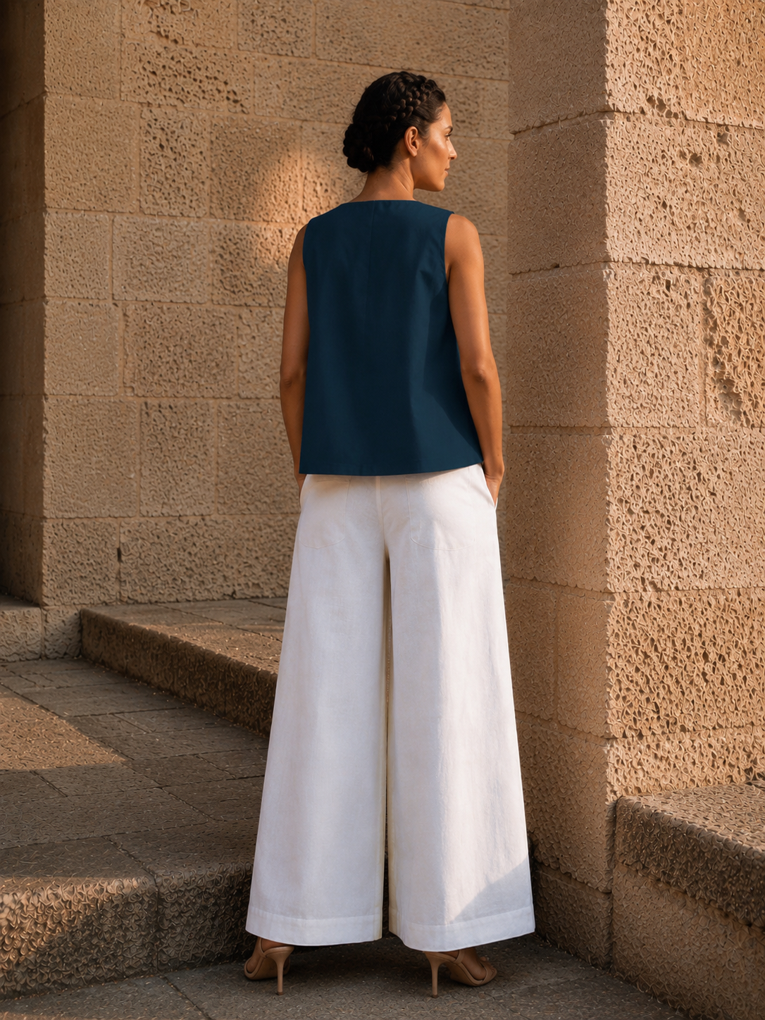 Navy Blue Key hole top