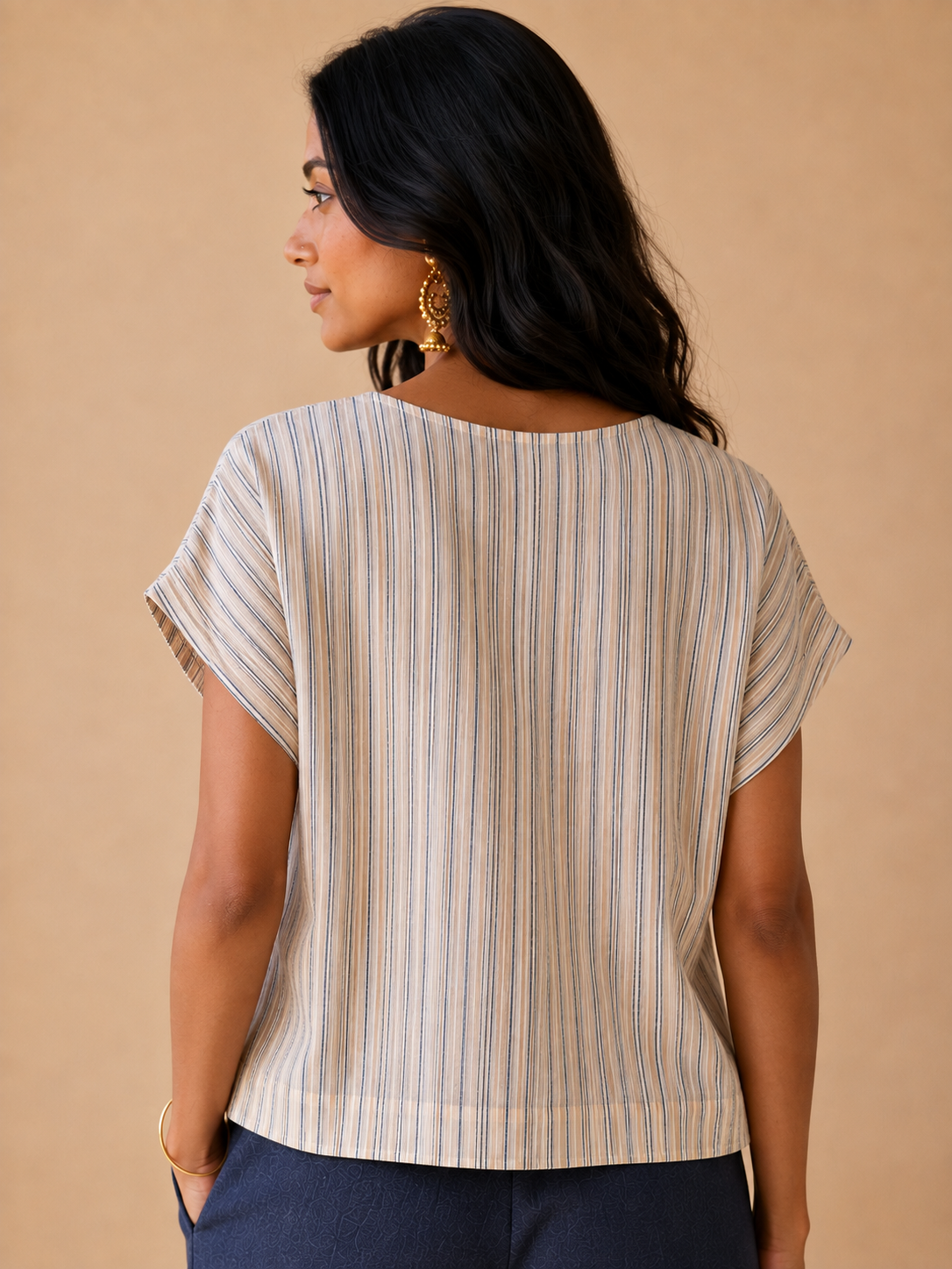 White Stripes Kimono top