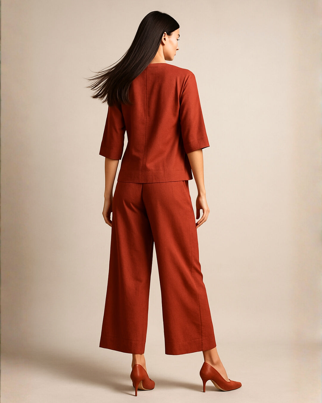 Rust Cotton Co-ord Set for Women