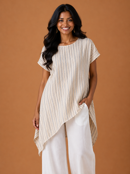 White Stripes Zero-waste top