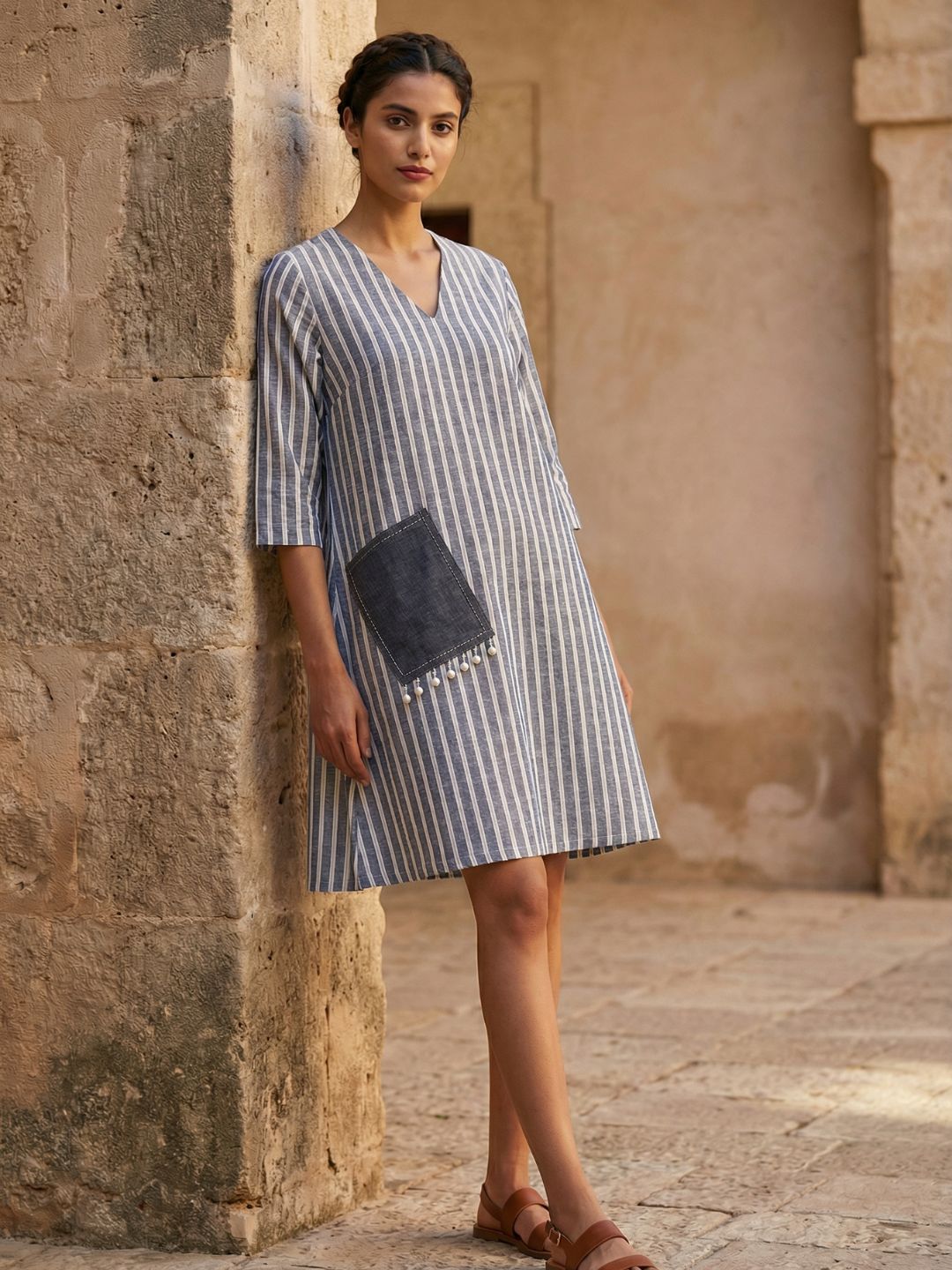 A-line dress with pockets