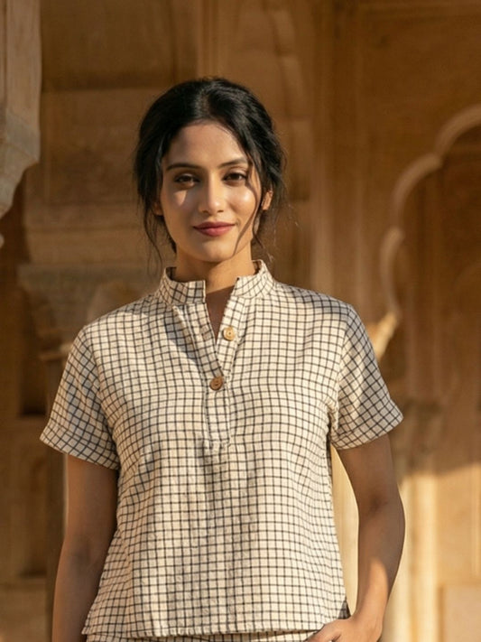 Kimono top with chinese collarBT01