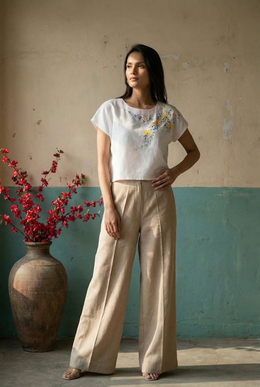 Beige  Women Trouser Pant