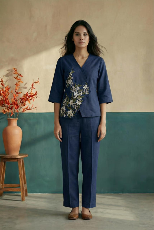 Navy Blue  Women Trouser Pant