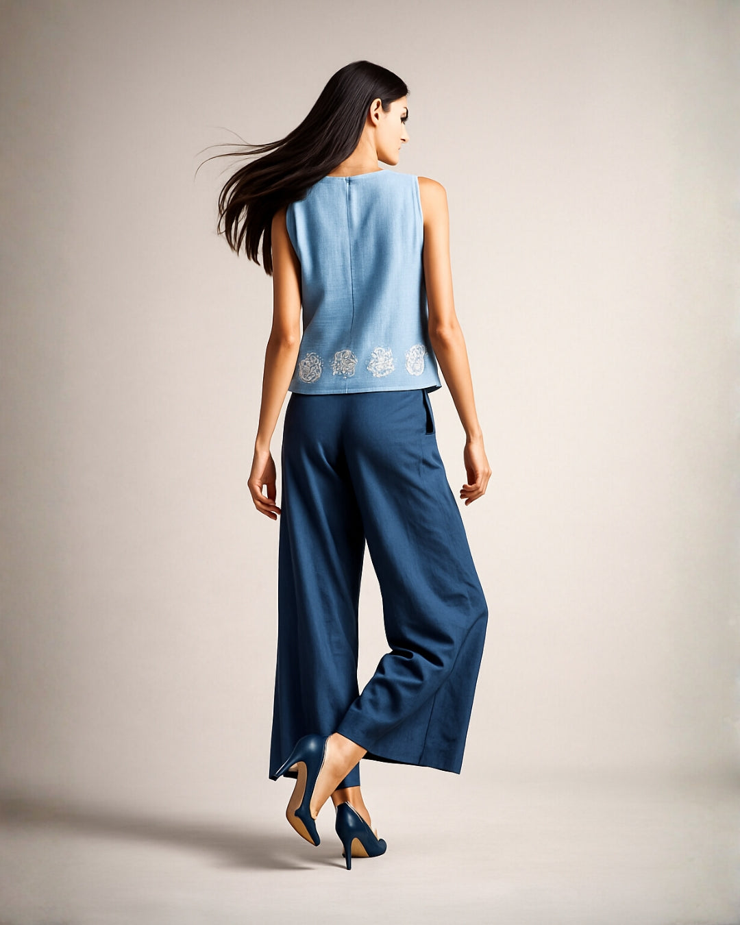 Light Blue Top with Dark Blue Pant – Stylish Co-ord Set