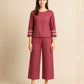 Dark Pink Top & Dark Pink Pant Co-ord Set for Women
