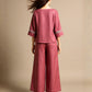 Dark Pink Top & Dark Pink Pant Co-ord Set for Women