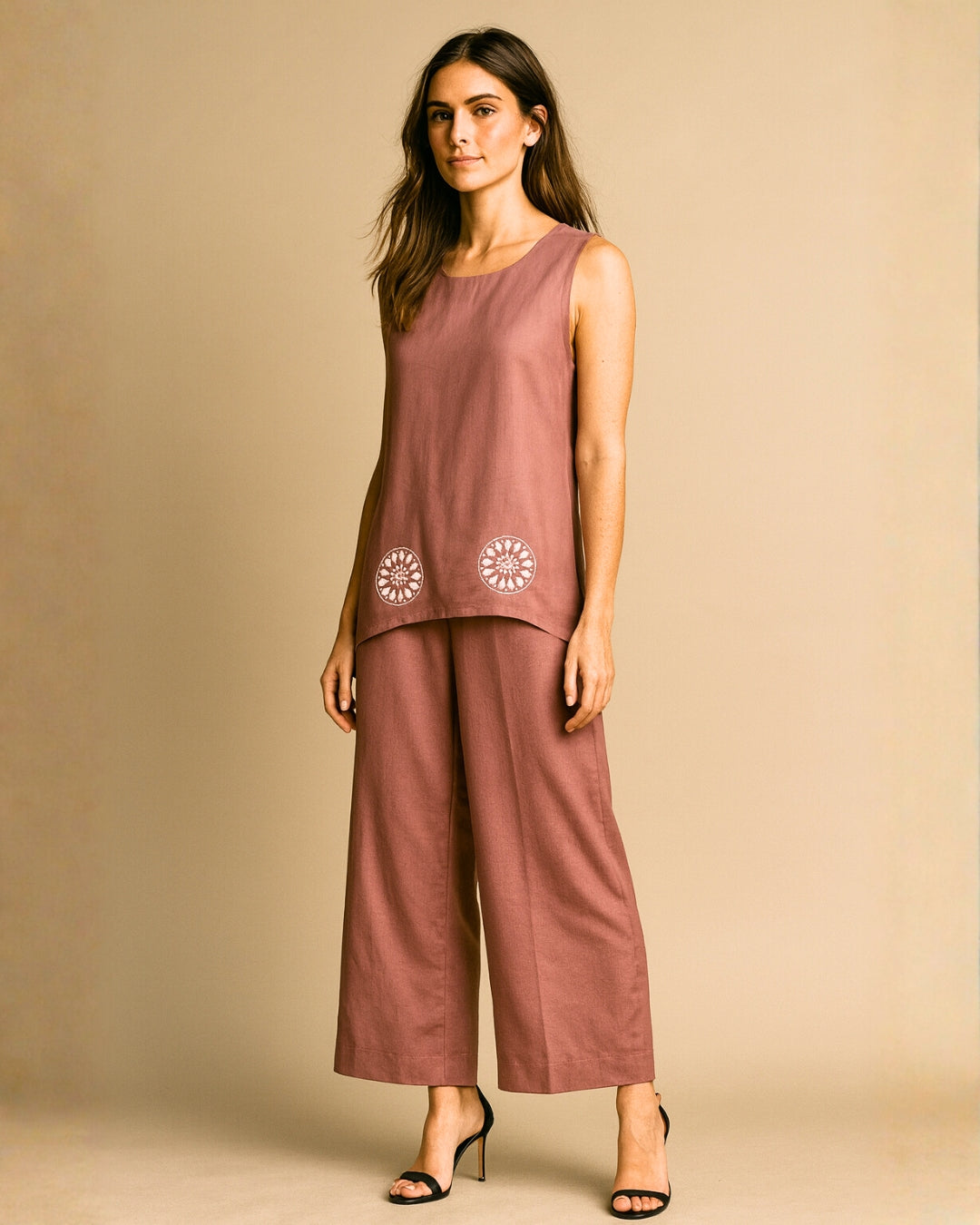 Brown Cotton Co-ord Set for Women