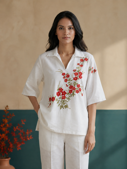 White Long Kimono Top