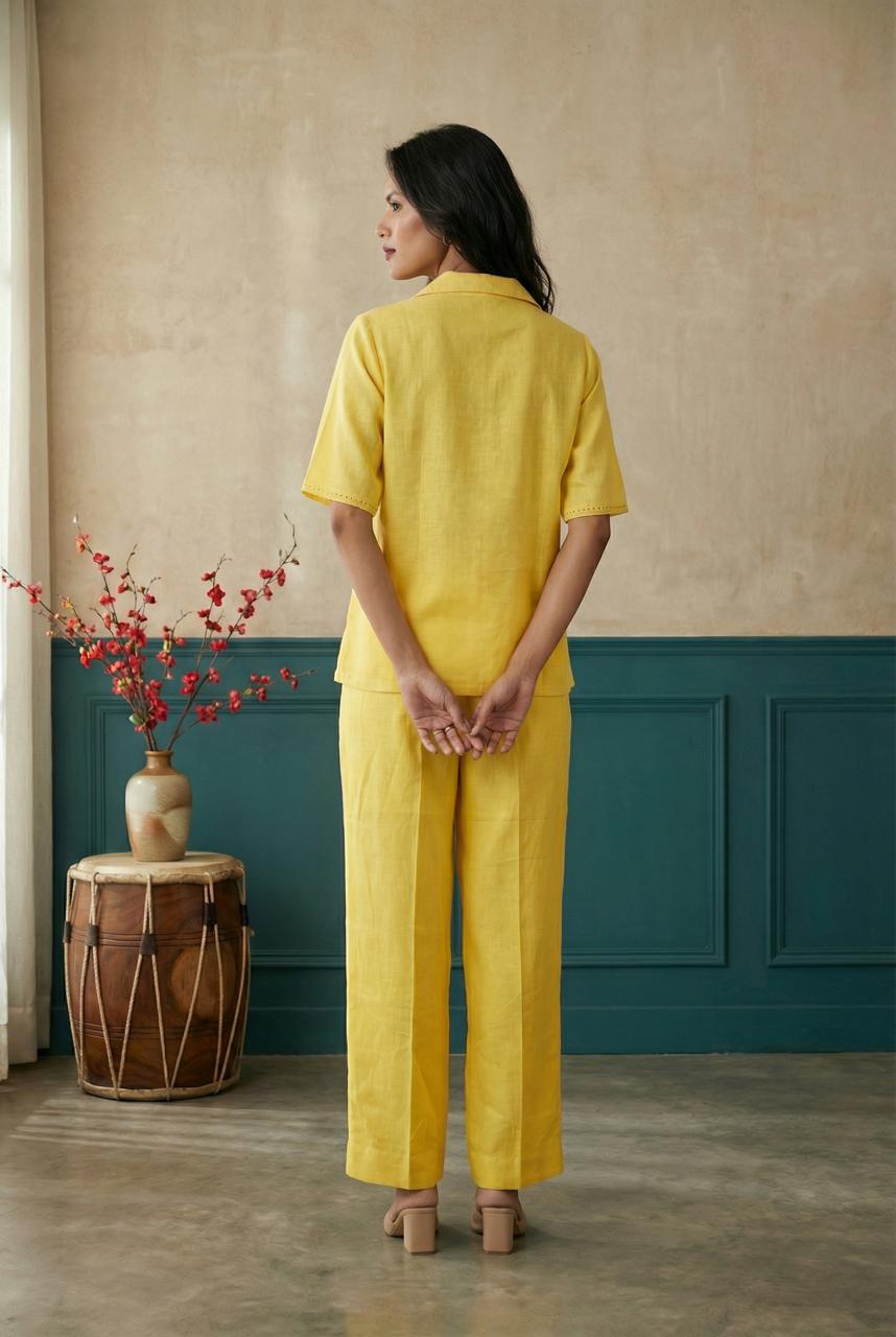 Yellow  Women Trouser Pant
