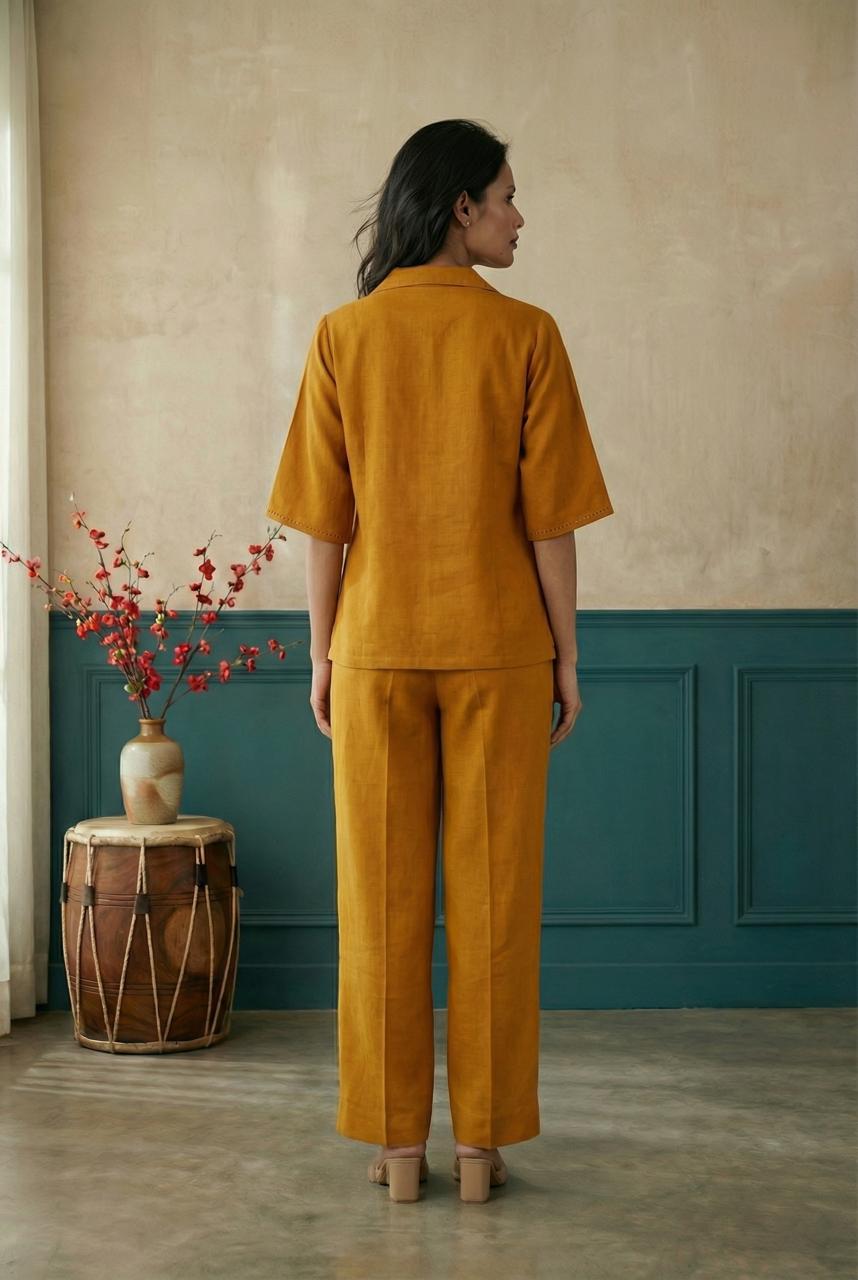 Mustard Long Kimono Hand Painted Top