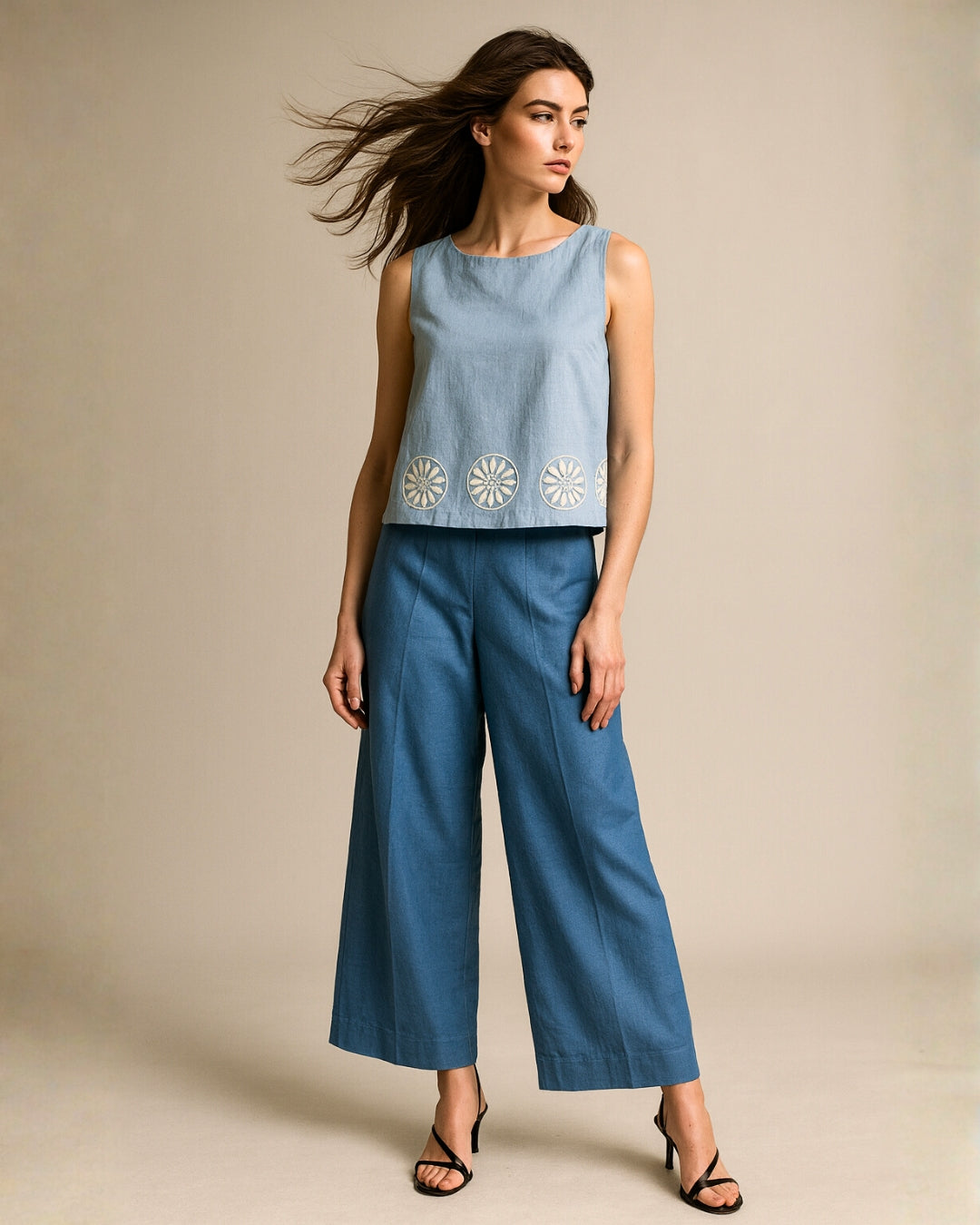 Light Blue Top with Dark Blue Pant – Stylish Co-ord Set