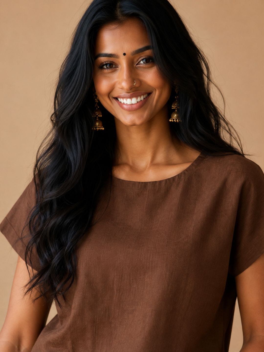 Brown Kimono Top