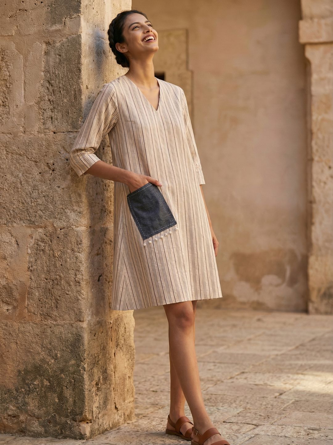 A-line dress with pockets