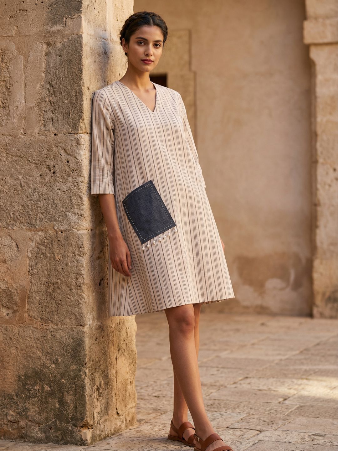 A-line dress with pockets