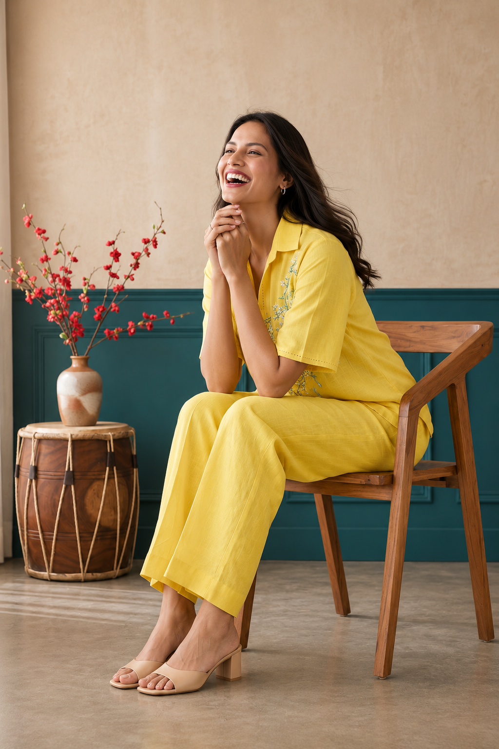 Yellow Long Kimono Top