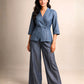Blue Top & Violet Cotton Pant Co-ord Set