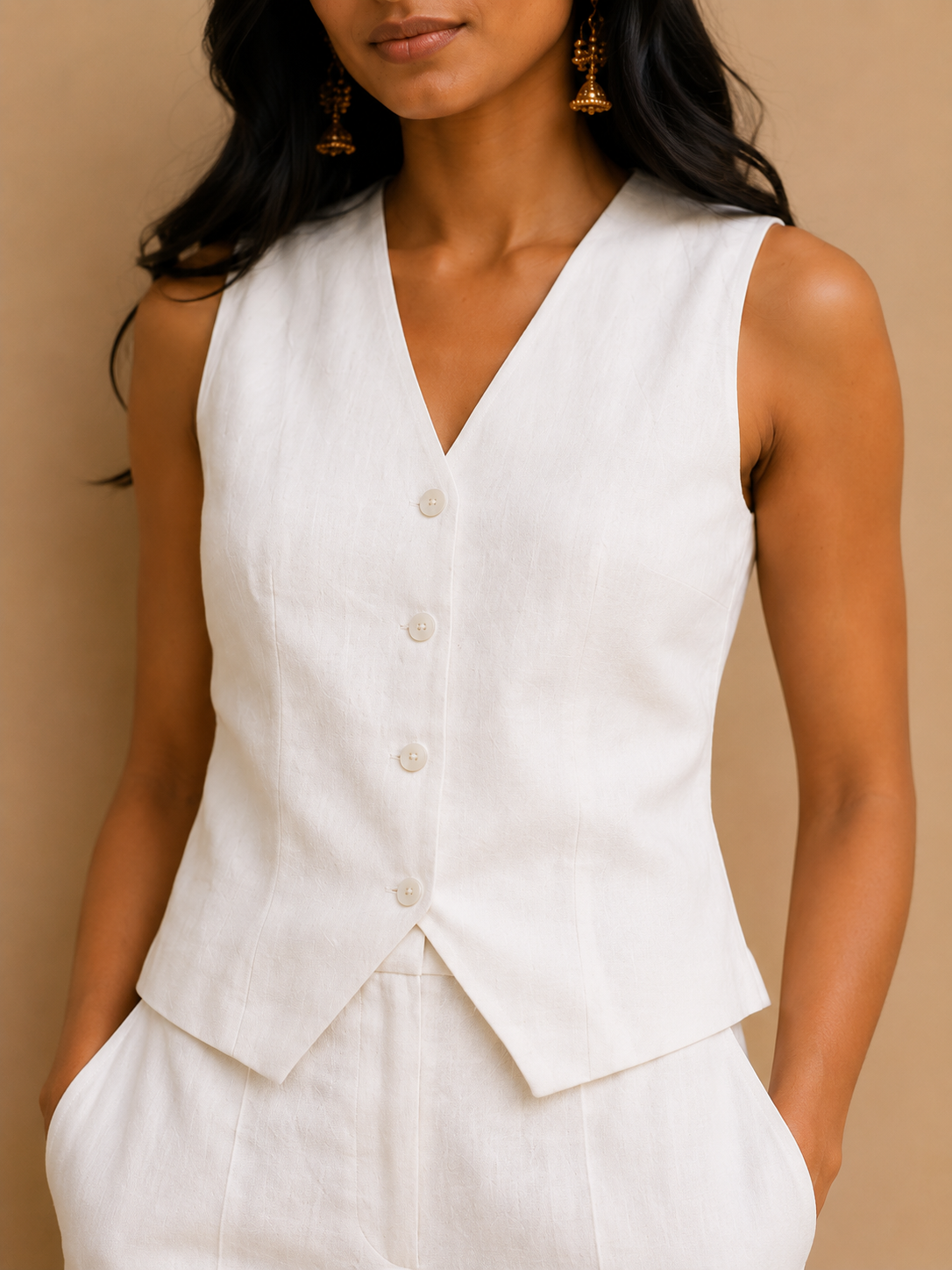 White Structured vest