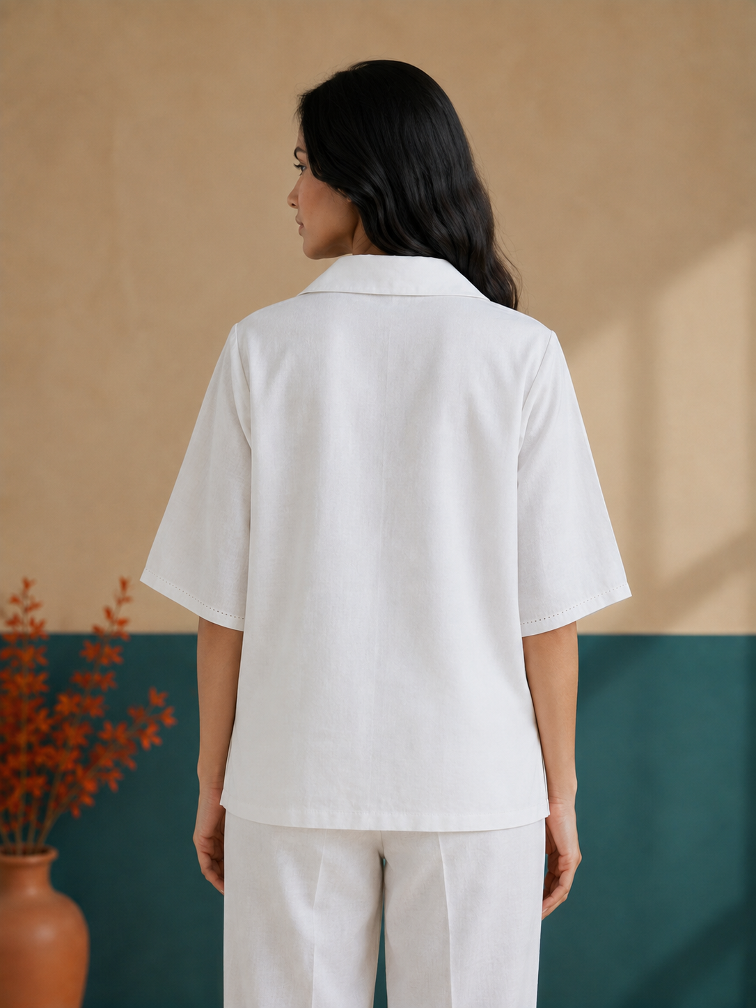 White Long Kimono Top