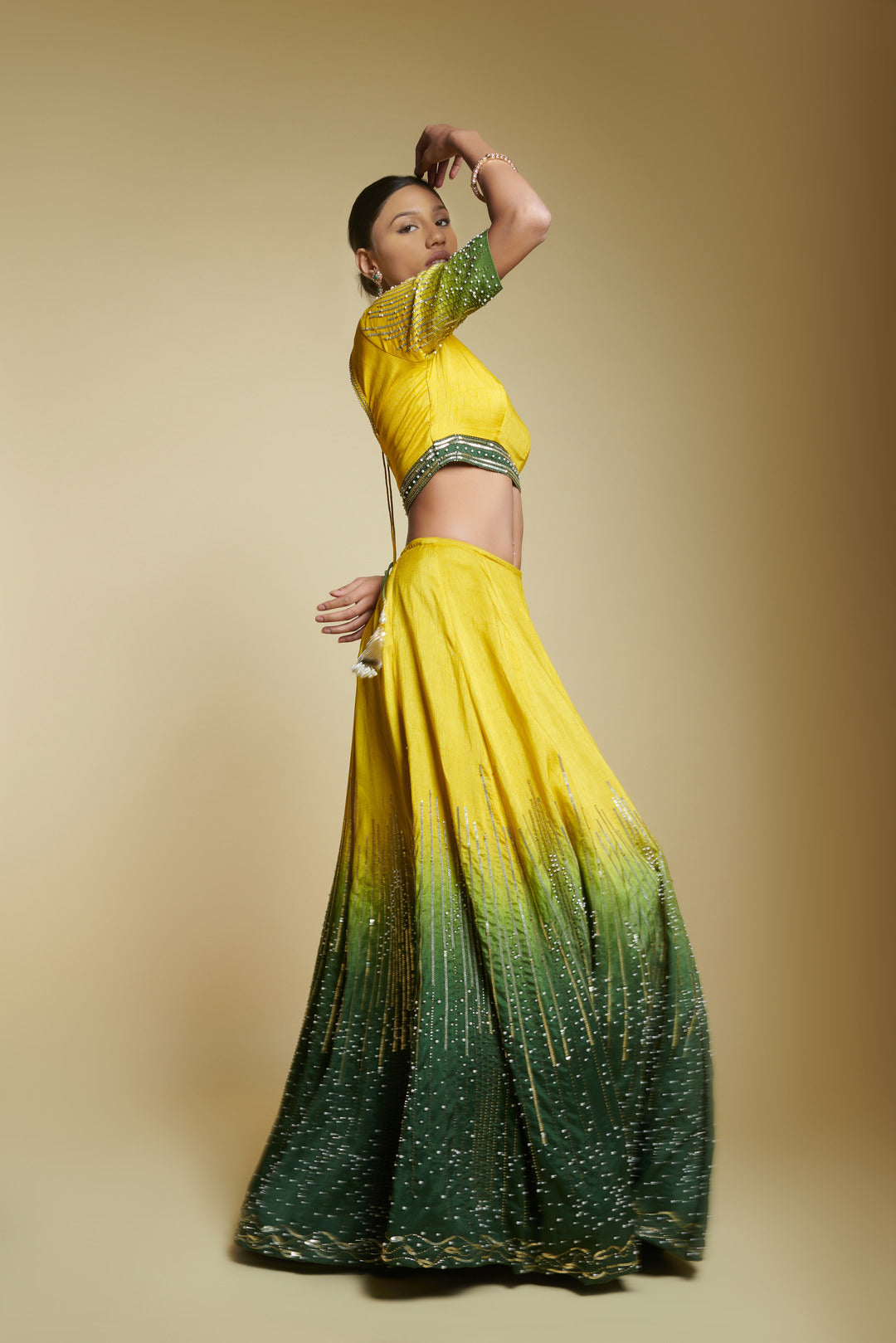 Raw Silk Ombre Lehenga Choli  Set