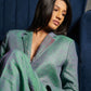 Emerald Green linen blazer jacket