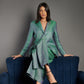 Emerald Green linen blazer jacket