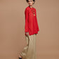 Red oversized short kurta