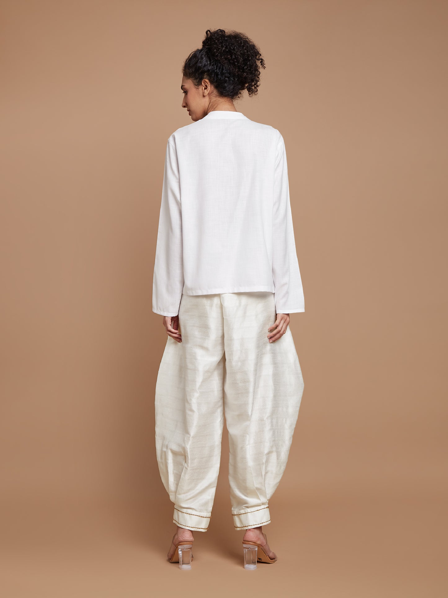 White oversized short kurta