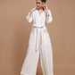 White jumpsuit with tie-up