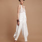 White halter neck jumpsuit