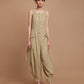 Beige boatneck jumpsuit